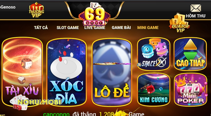 Mini game giải trí tại cổng game bài Game69