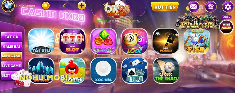 Mini game đa dạng với nhiều sự lựa chọn