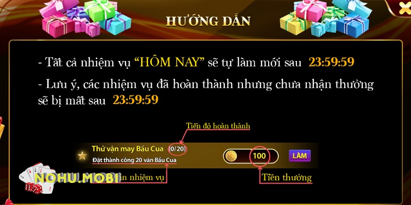 Ưu đãi nạp thẻ mỗi ngày với nhiệm vụ sẽ được làm mới liên tục