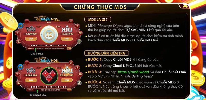 Công nghệ MD5 được sử dụng trong game tài xỉu MD5 của Fa88