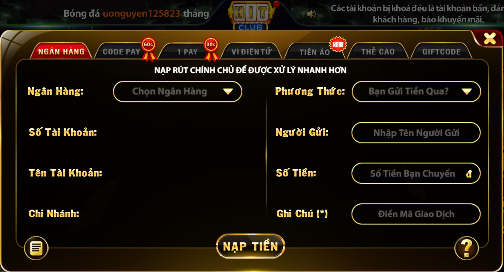 Các Cách Nạp Tiền Hit Club Cực Dễ Hiểu