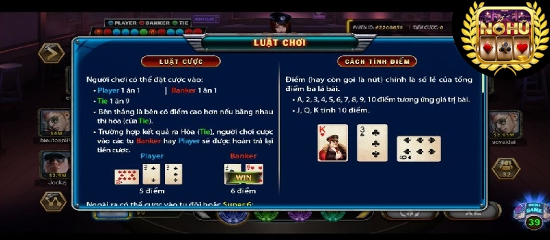 Cách chơi game bài Super Baccarat 6 B52 Club